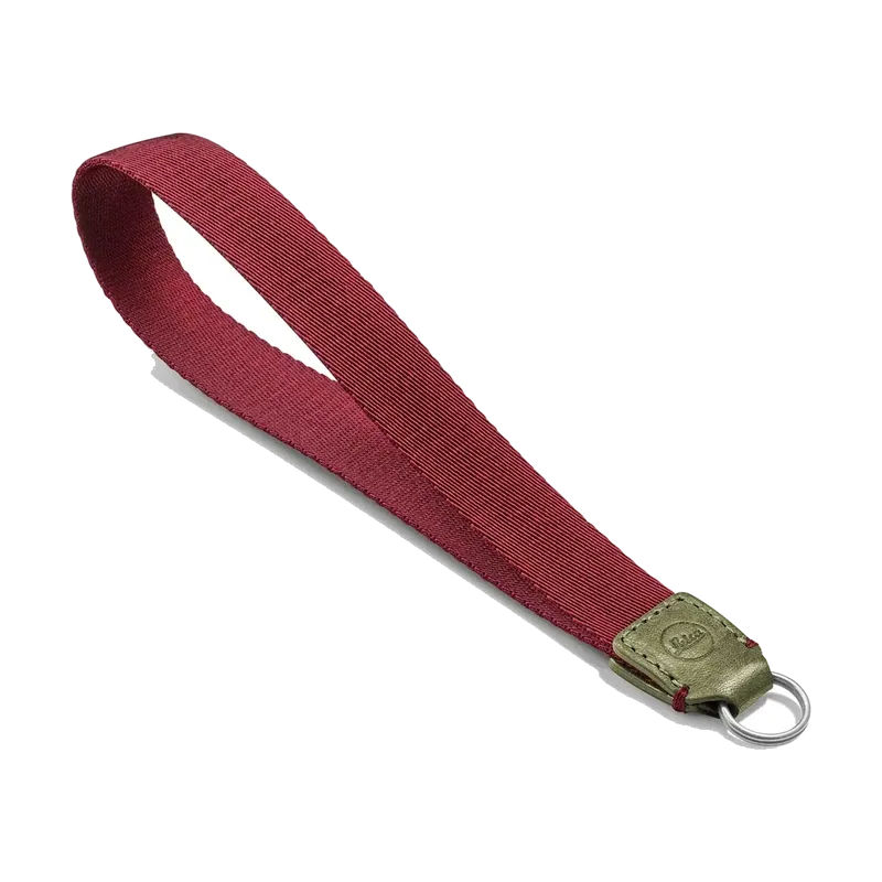 Dragonne Leica tissu et cuir Bordeaux/Olive